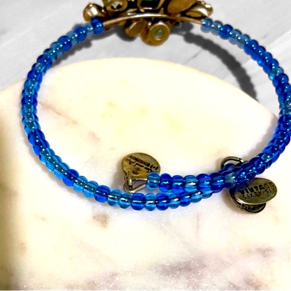Rare Alex and Ani Vintage Sixty Six Blue Beaded Euphoria Wrap Bracelet - Picture 3 of 3